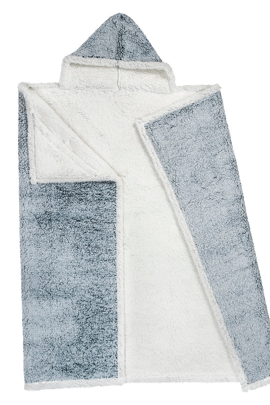 Oversized Wearable Blanket Hoodie | Frosted Teal Sherpa Fleece Throw for Adults, Cozy Hooded 48x65