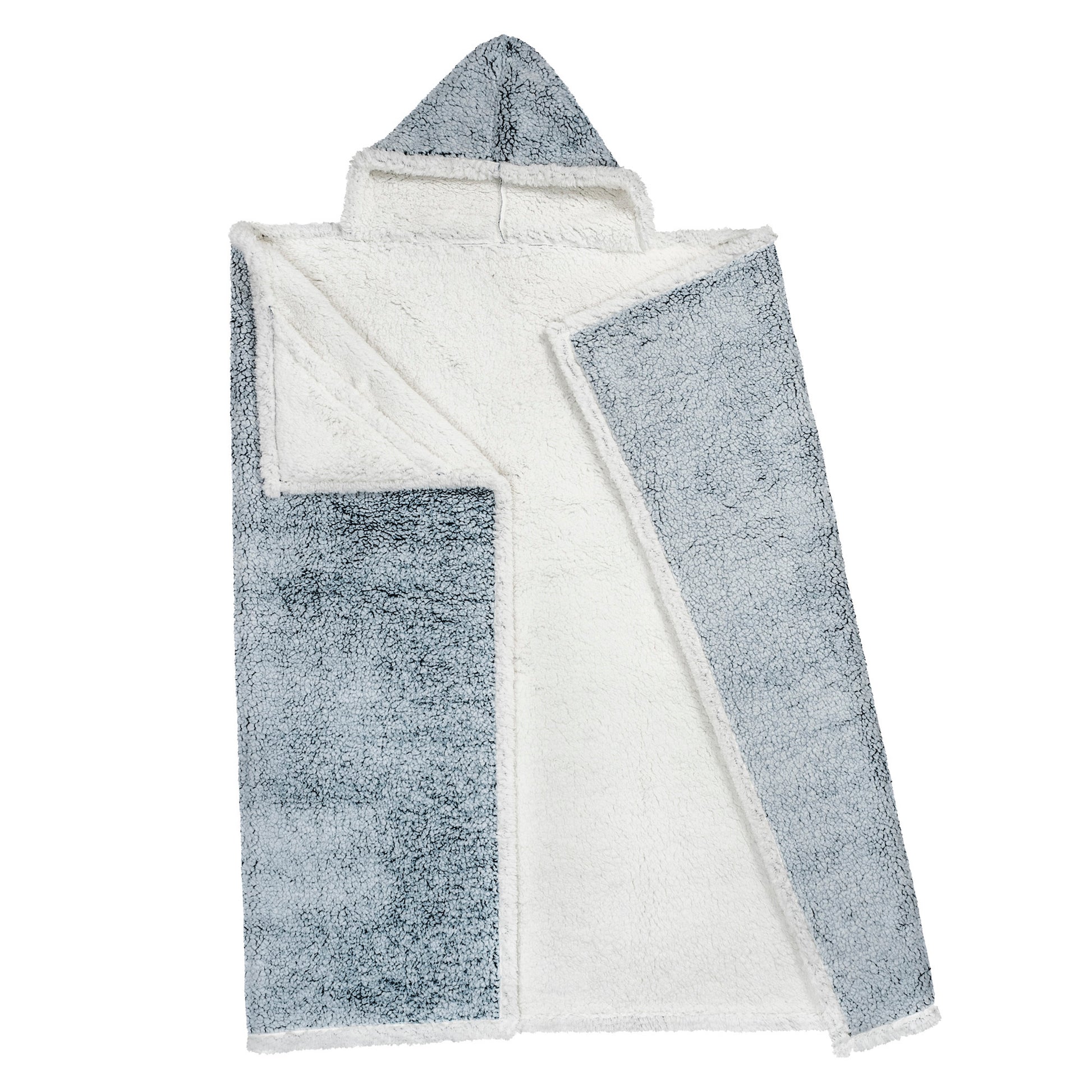 Oversized Wearable Blanket Hoodie | Frosted Teal Sherpa Fleece Throw for Adults, Cozy Hooded 48x65