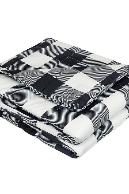 Weighted Blanket 48x72 Black & White Buffalo Plaid | Microfiber Comfort Throw for Anxiety & Deep Sleep