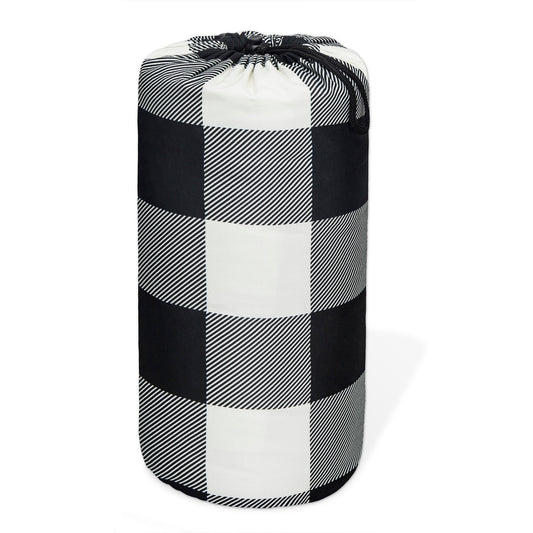 Weighted Blanket 48x72 Black & White Buffalo Plaid | Microfiber Comfort Throw for Anxiety & Deep Sleep
