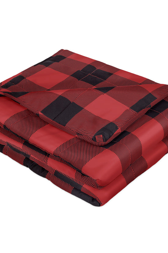 Weighted Blanket 48x72 Red & Black Buffalo Plaid | Microfiber Comfort Throw for Anxiety & Deep Sleep