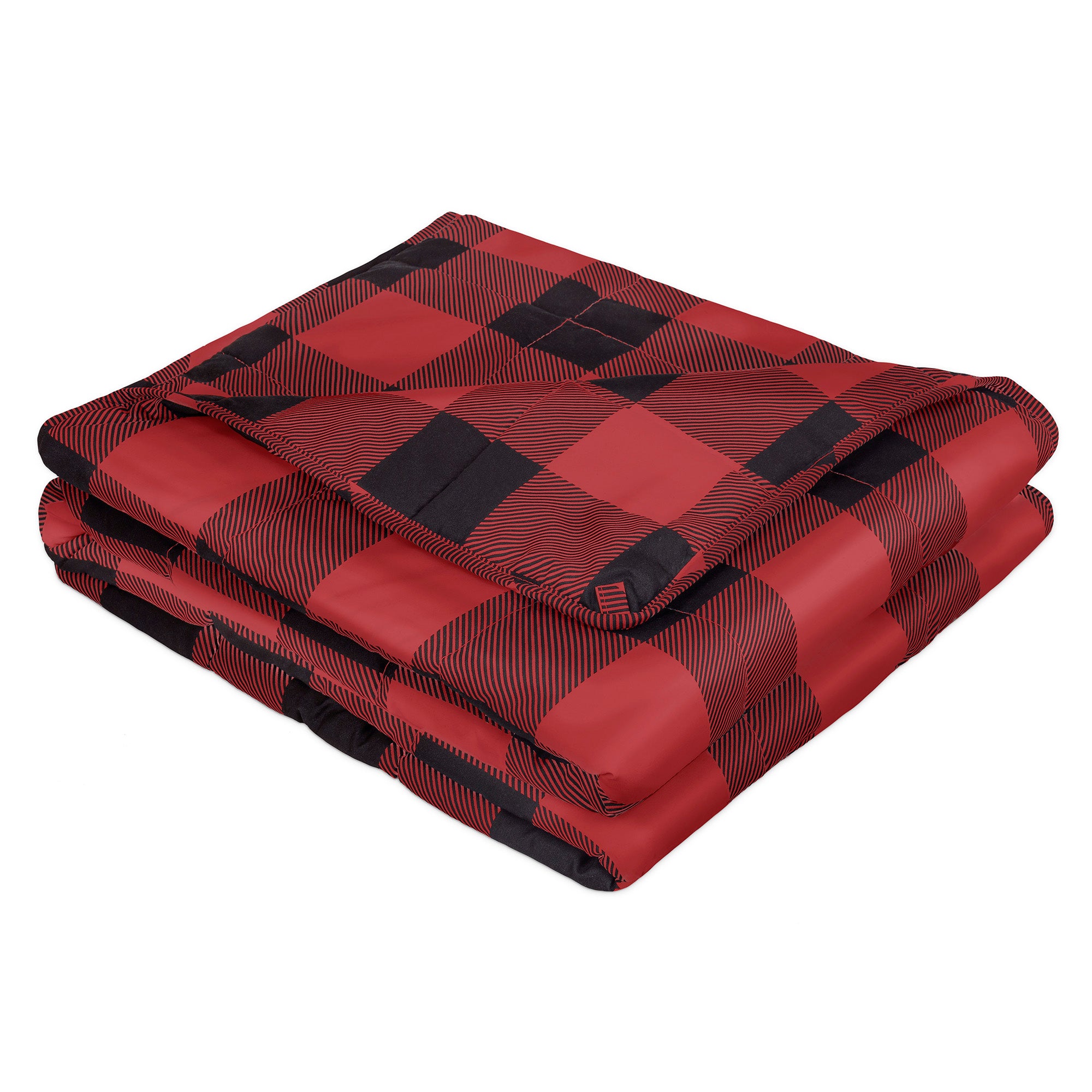 Weighted Blanket 48x72 Red & Black Buffalo Plaid | Microfiber Comfort Throw for Anxiety & Deep Sleep