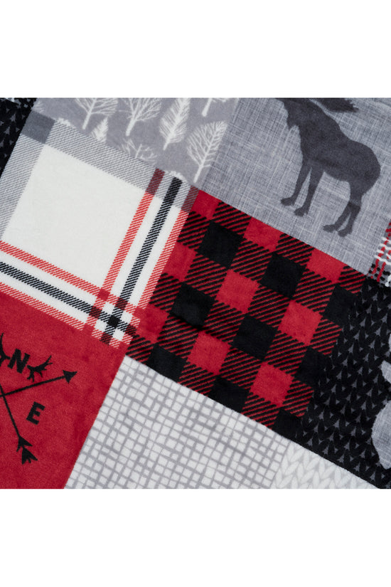 Oversized Flannel & Sherpa Hooded Throw Blanket (48