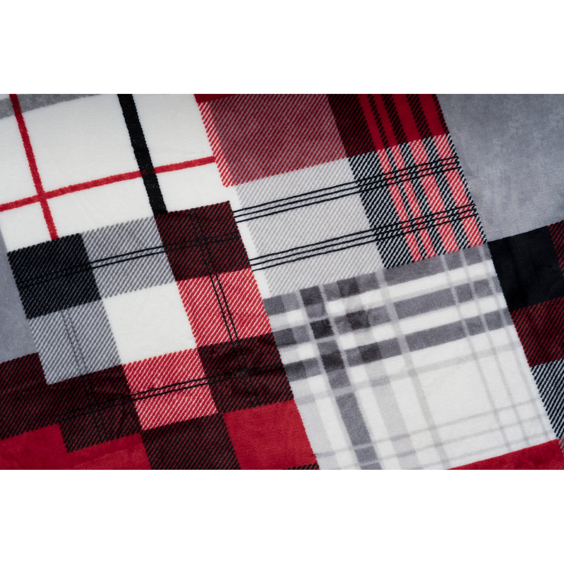 Wearable Blanket Hoodie | Red Patchwork Plaid Flannel w/ Sherpa Lining 48x65 | Farmhouse Cozy Gift