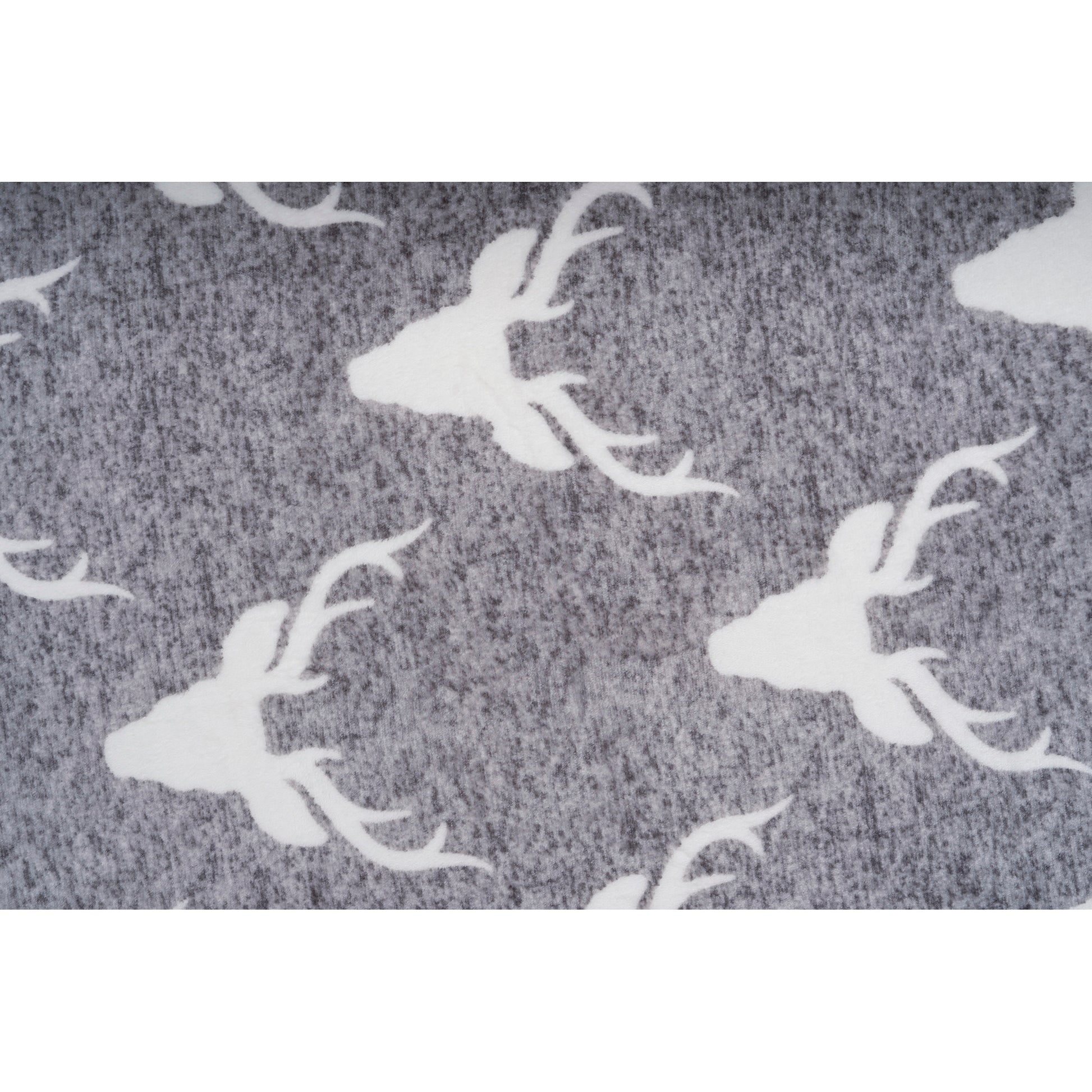 Wearable Blanket Hoodie | Heathered Grey Stag Print Sherpa Throw 48x65 | Cozy Winter Lodge Gift