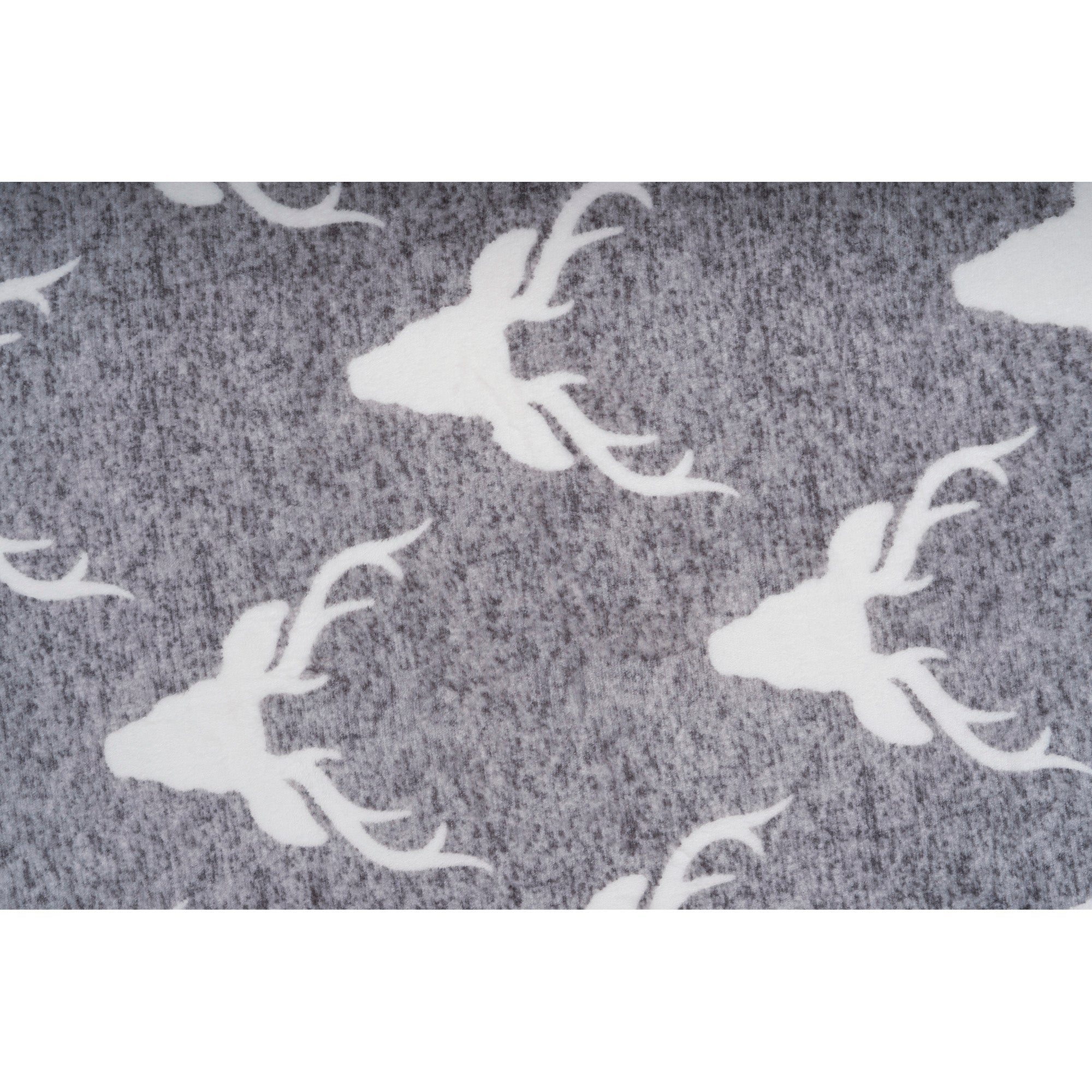 Wearable Blanket Hoodie | Heathered Grey Stag Print Sherpa Throw 48x65 | Cozy Winter Lodge Gift
