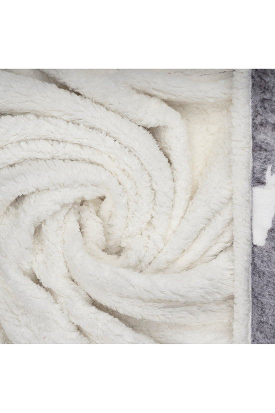 Wearable Blanket Hoodie | Heathered Grey Stag Print Sherpa Throw 48x65 | Cozy Winter Lodge Gift