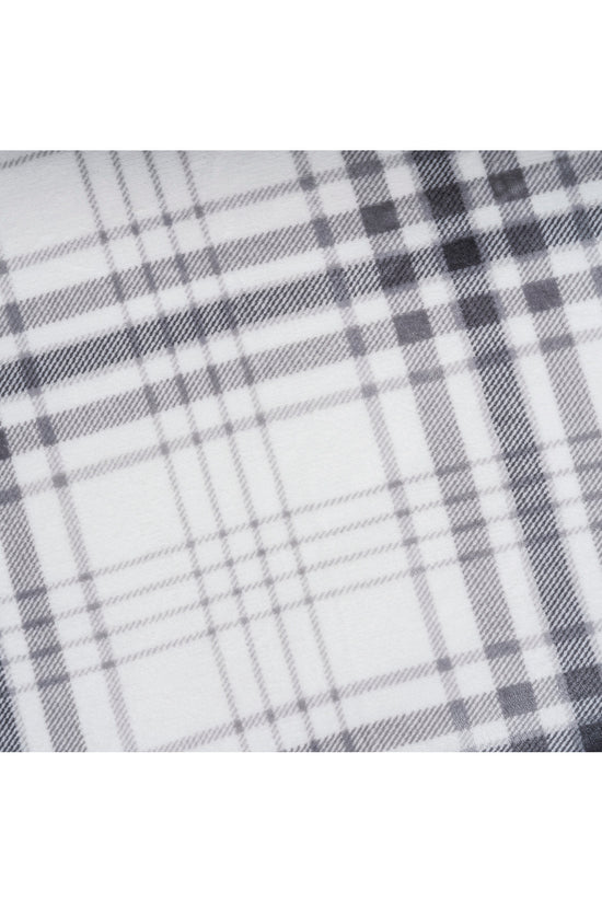 Wearable Blanket Hoodie | Grey Plaid Flannel w/ Sherpa Lining 48x65 | Cozy Chic Winter Throw