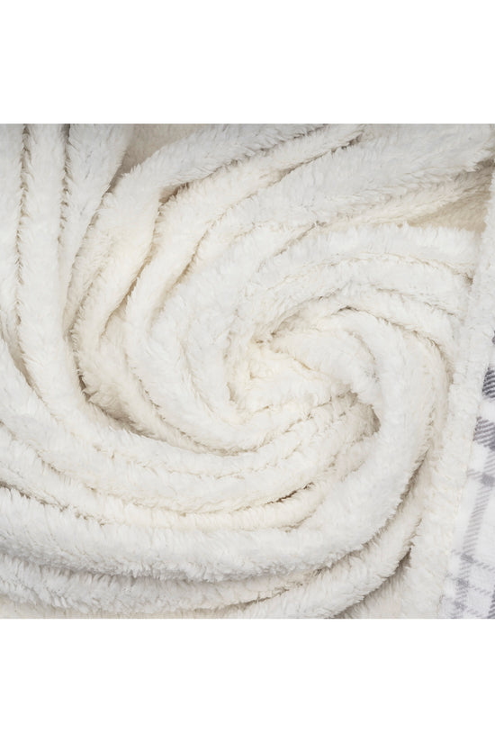 Wearable Blanket Hoodie | Grey Plaid Flannel w/ Sherpa Lining 48x65 | Cozy Chic Winter Throw